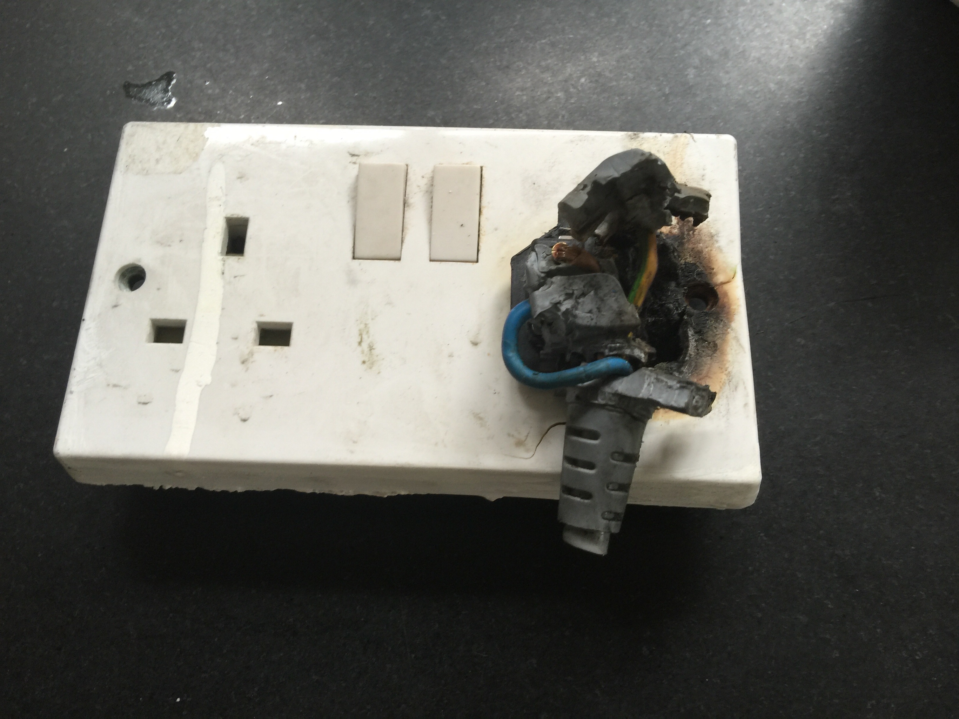 burnt out plug top